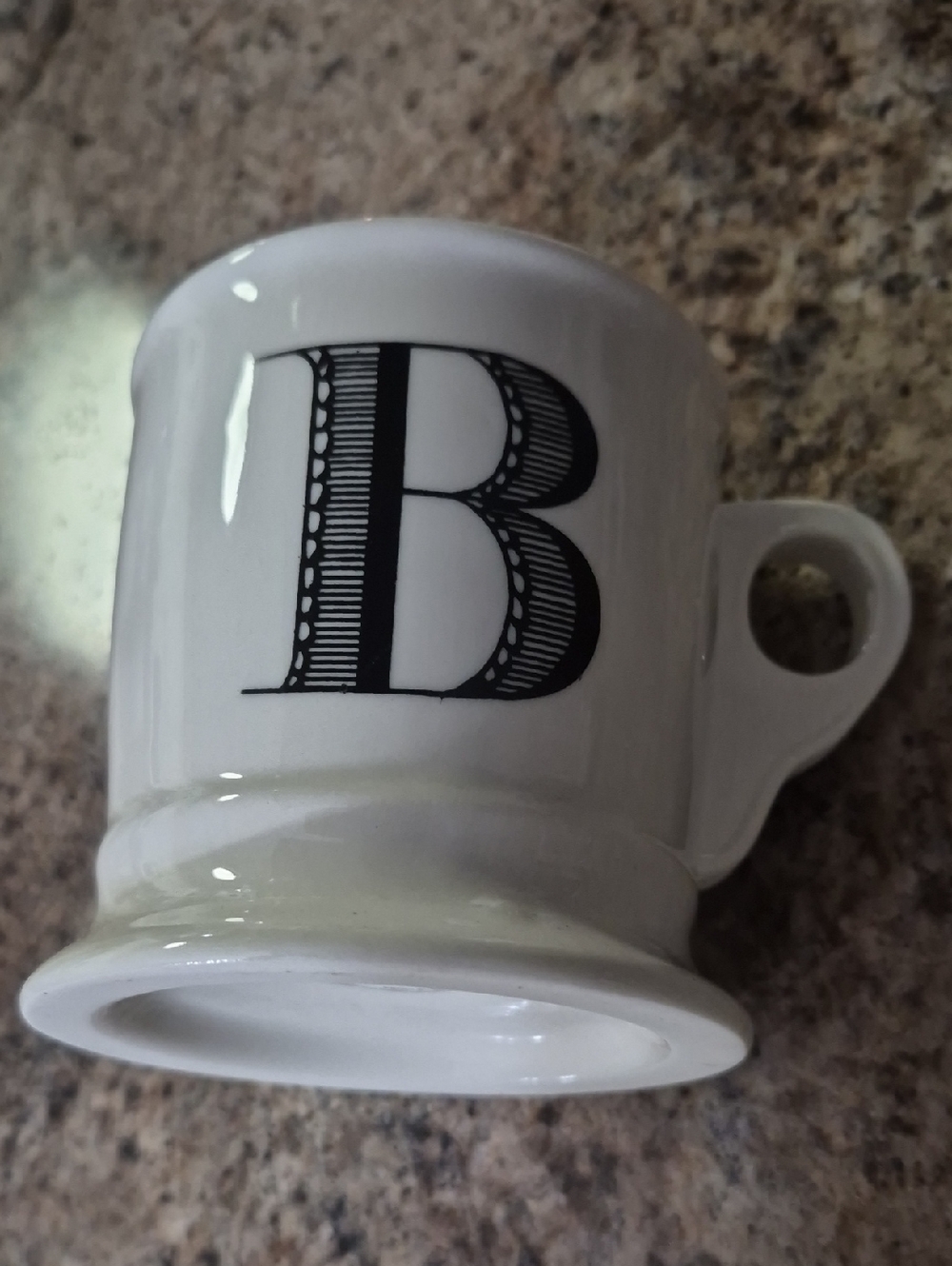 ANTHROPOLOGIE White/Black Monogram B Mug